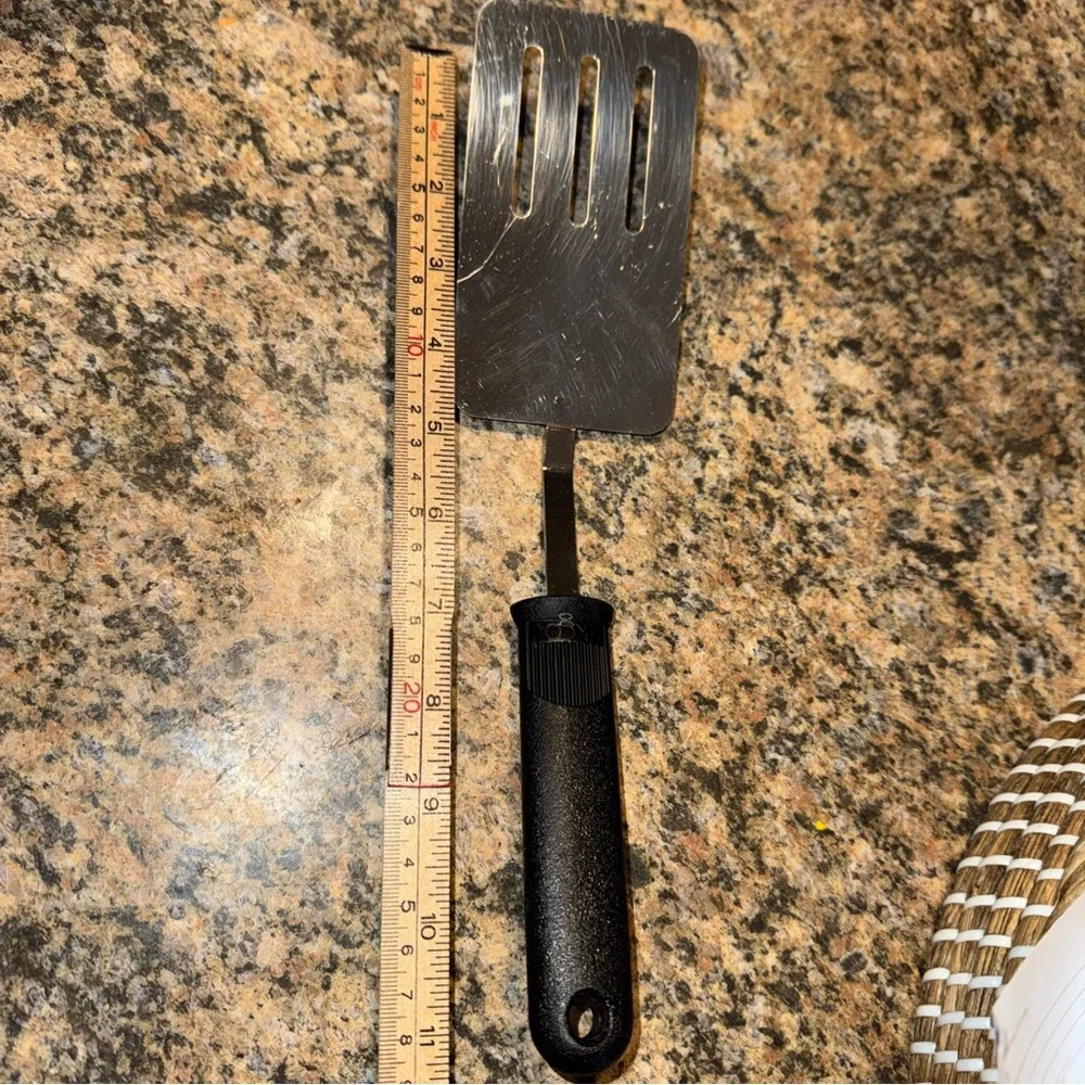 Vintage Ekco Stainless Steel Slotted Flipper Turner Spatula kitchen utensil USA